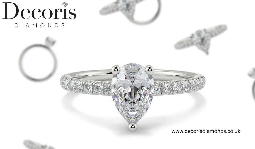 Pear Shaped Engagement Ring Set, Bridal Jewelry Set, cz Pear Cut Weddi –  The Golden Glam
